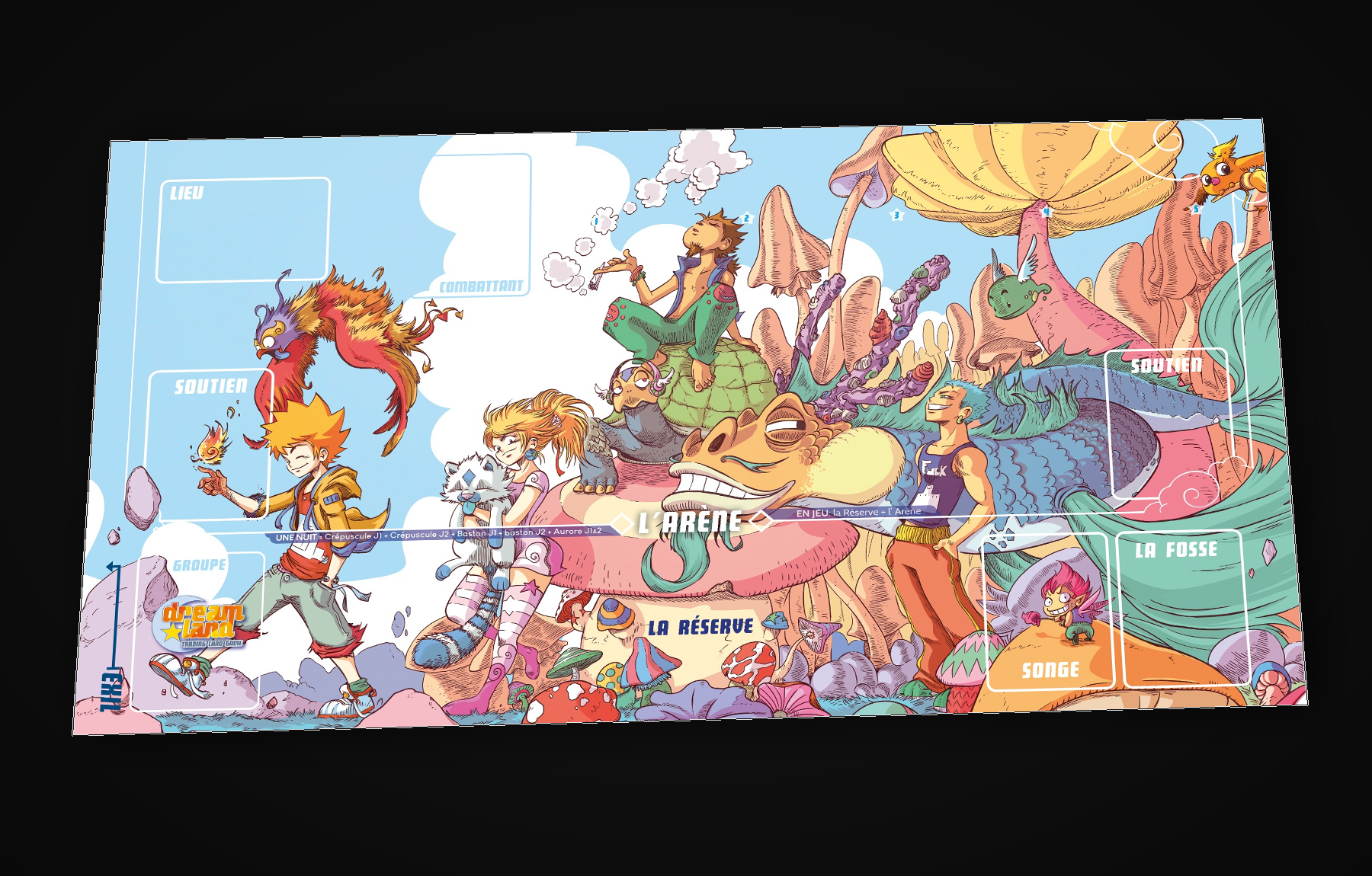 Tapis de jeu Dreamland, zones de jeu imprimées pour deux joueurs